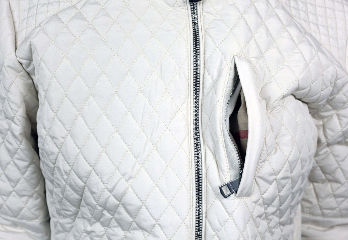 Burberry Brit Women’s Diamond Quilted Jacket in Ivory